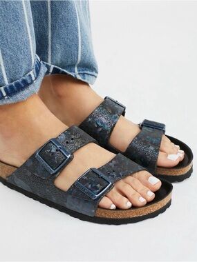 Birkenstock Spotted Metallic Black/Blue size 37N